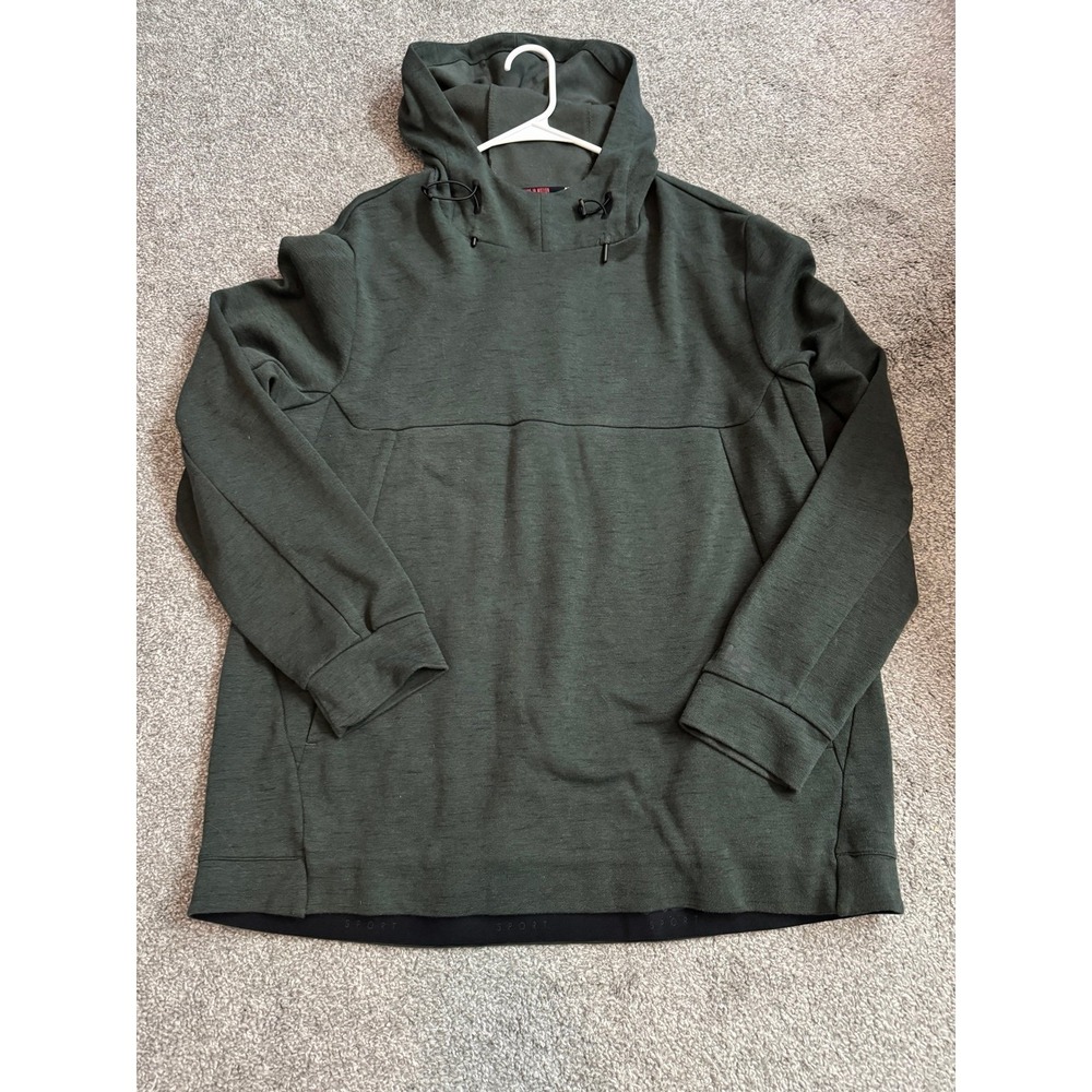 Fila Sport Mens XXL Hoodie Sweatshirt Dark Olive Green Pullover High Neck